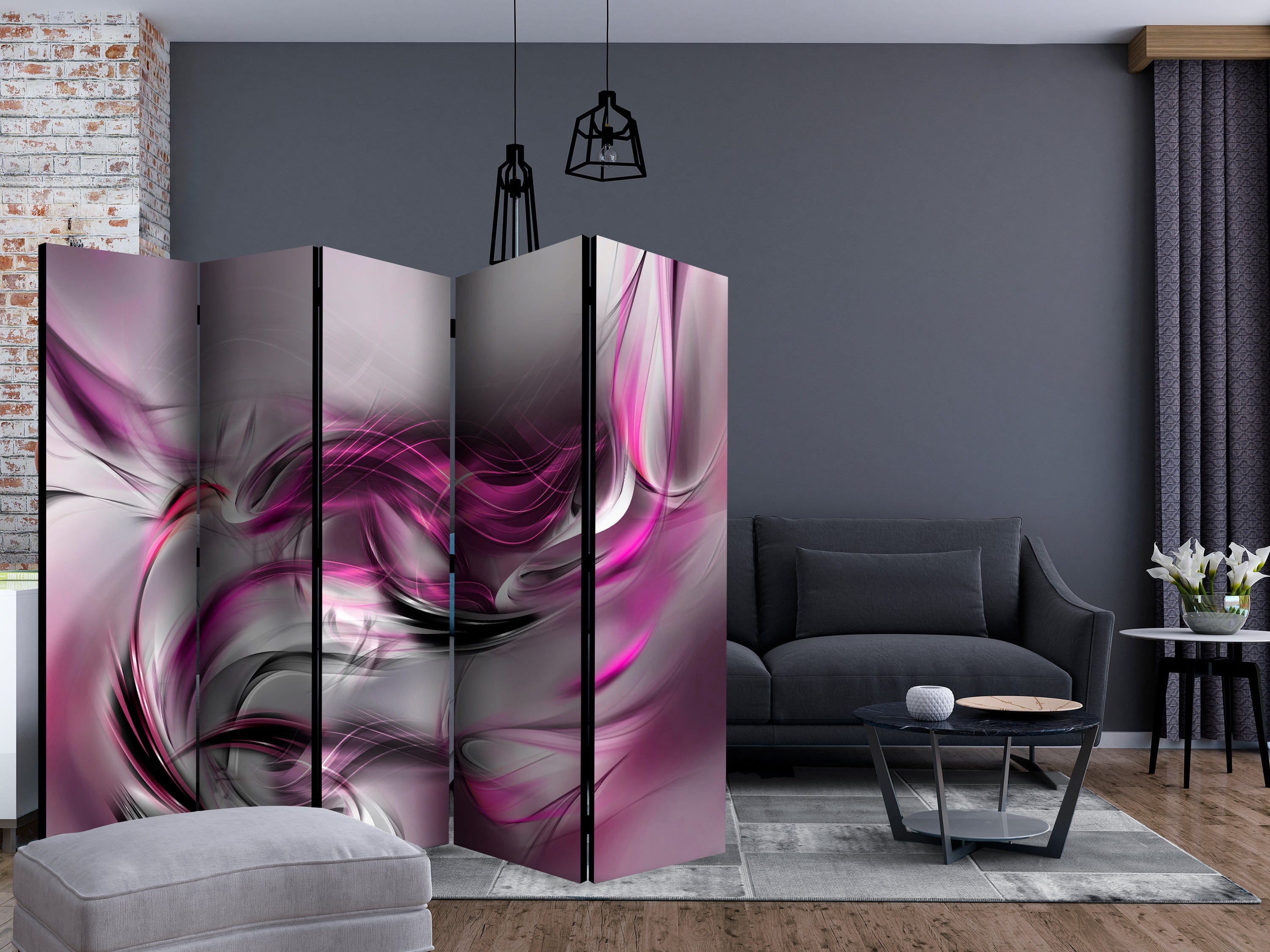 Aizslietnis 5-daļīgs - Rozā virpuļi (225x172cm) 225x172 cm Home Trends