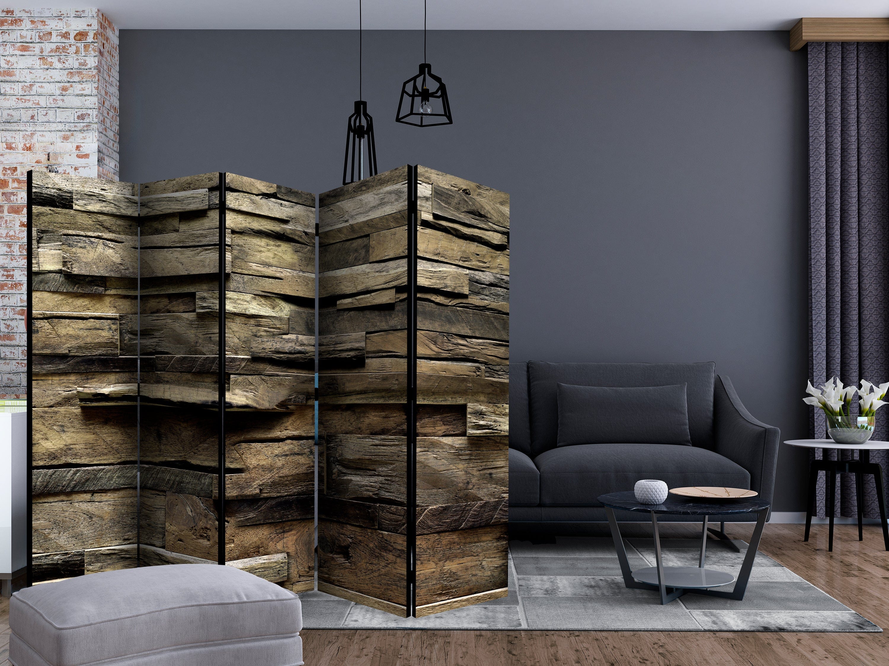 Aizslietnis 5-daļīgs - Rustikālais stils - lauku māja (225x172cm) 225x172 cm Home Trends