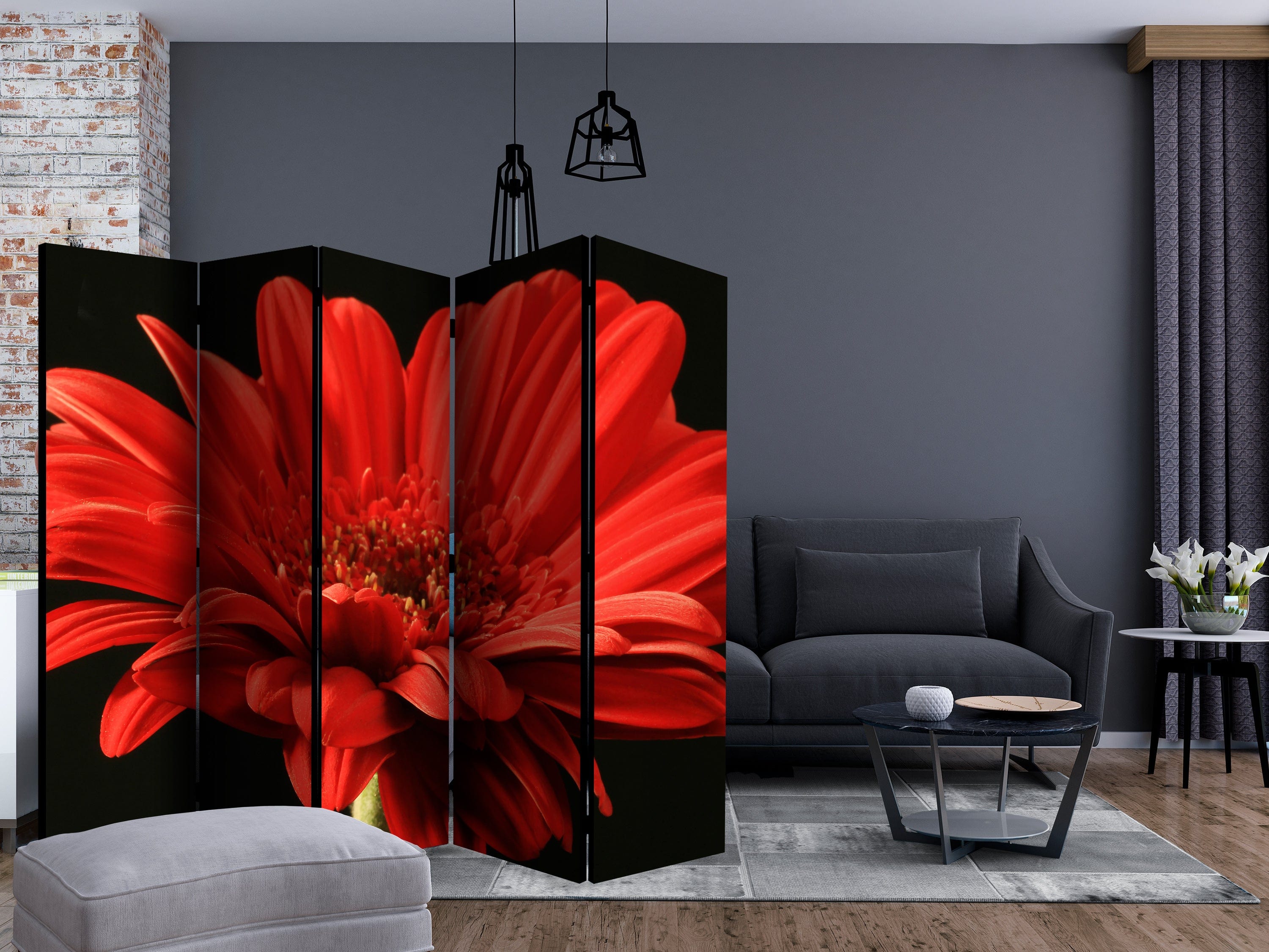Aizslietnis 5-daļīgs - Sarkans gerberas zieds (225x172cm) 225x172 cm Home Trends