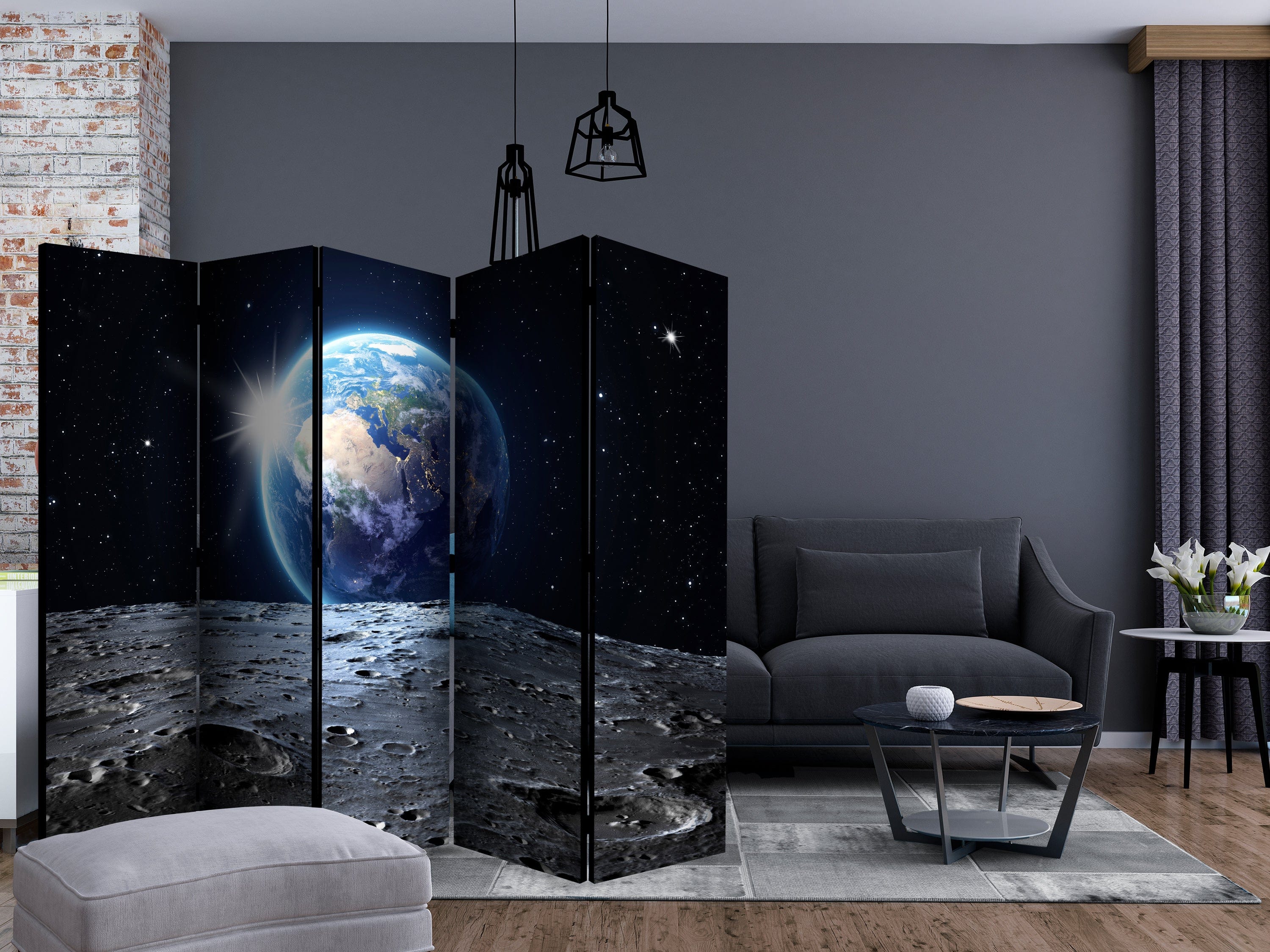 Aizslietnis 5-daļīgs - Skats uz Zilo planētu (225x172cm) 225x172 cm Home Trends