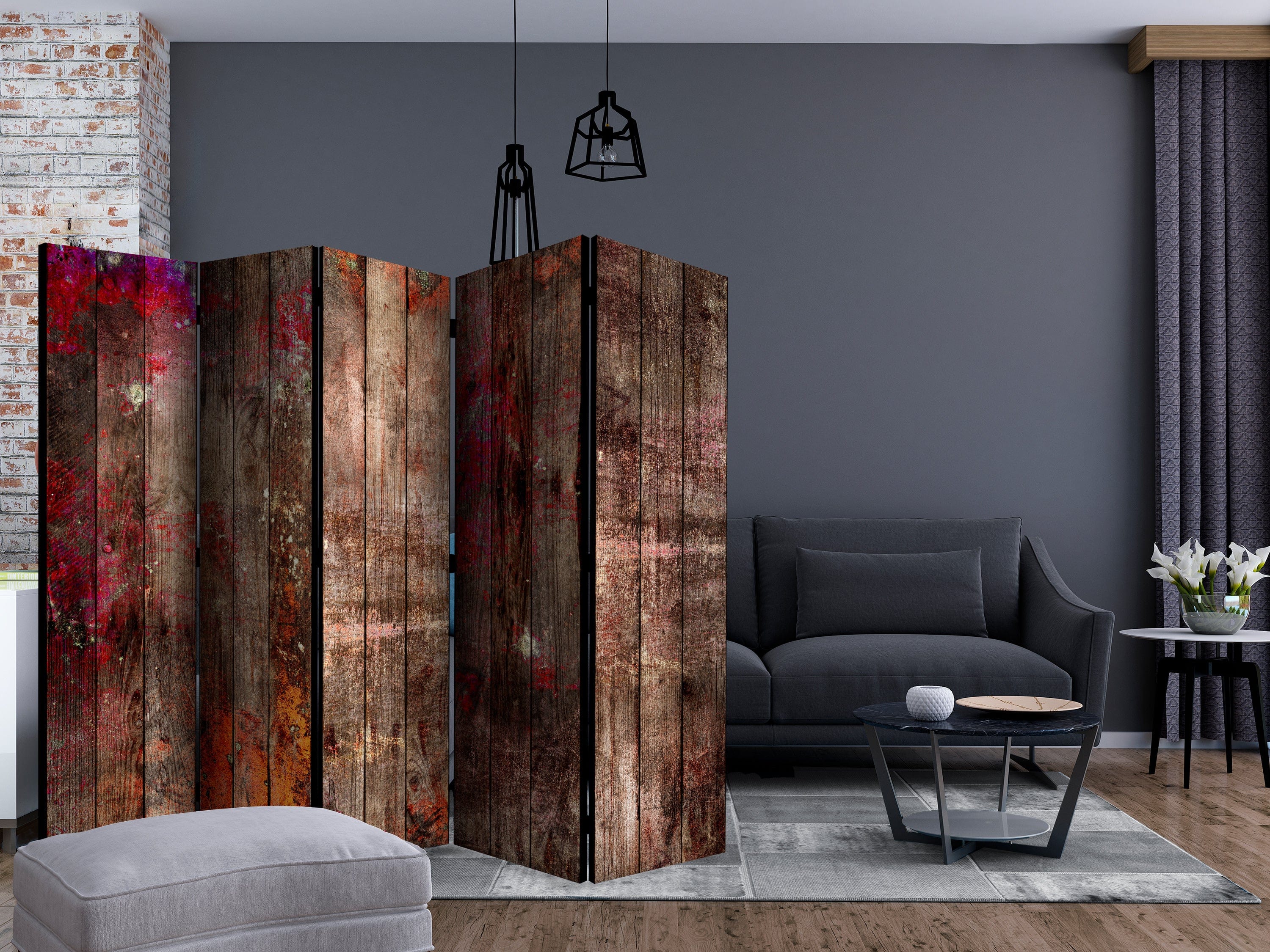 Aizslietnis 5-daļīgs - Tonēts koks (225x172cm) 225x172 cm Home Trends