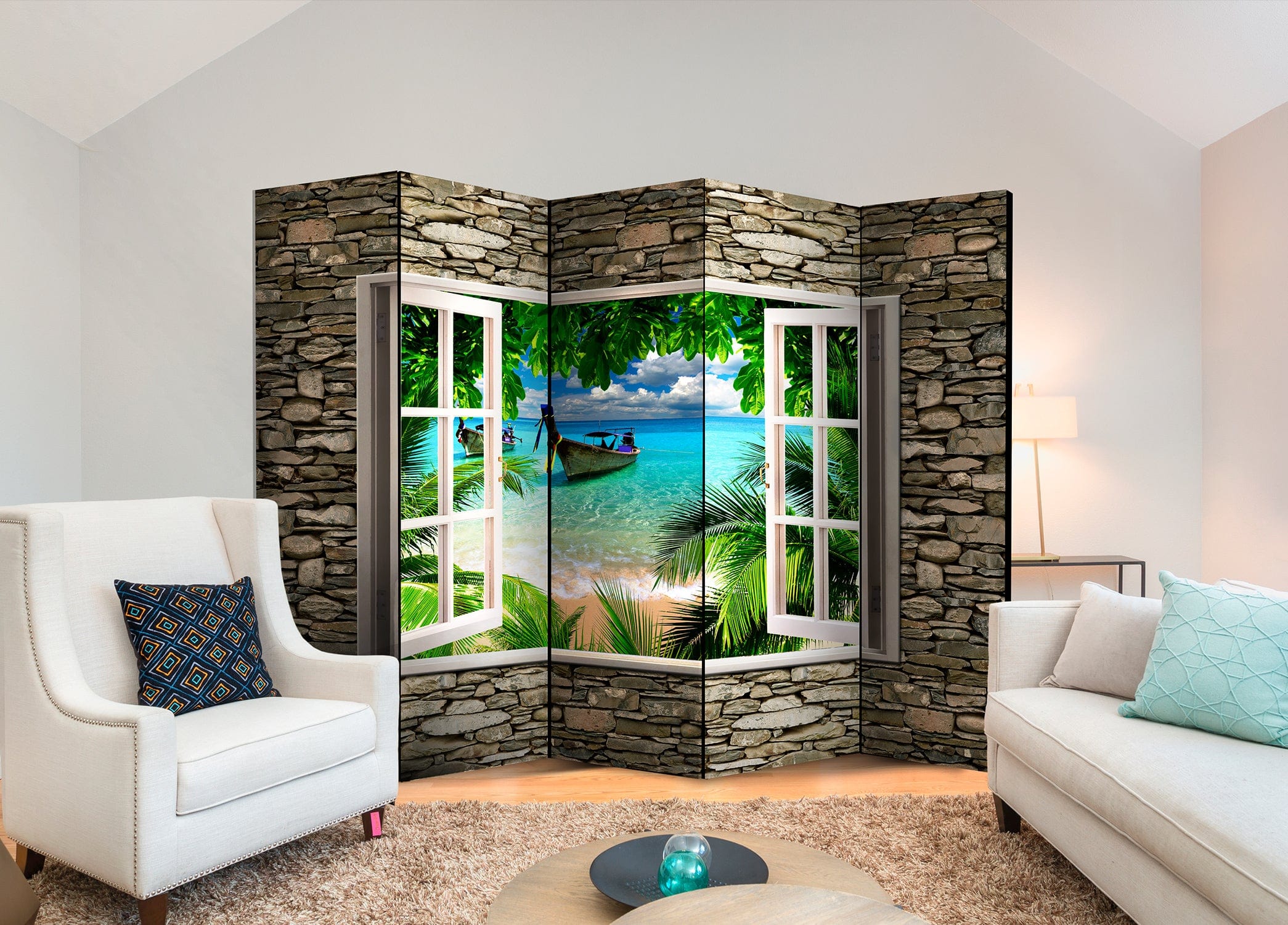 Aizslietnis 5-daļīgs - Tropu pludmale (225x172cm) 225x172 cm Home Trends