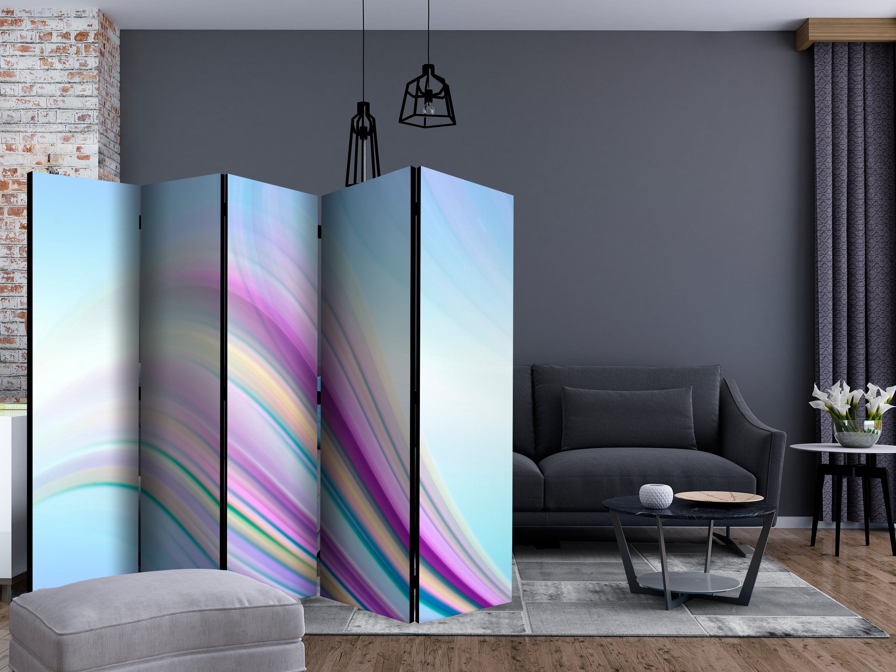 Aizslietnis 5-daļīgs - Varavīksnes abstraktais fons (225x172cm) 225x172 cm Home Trends