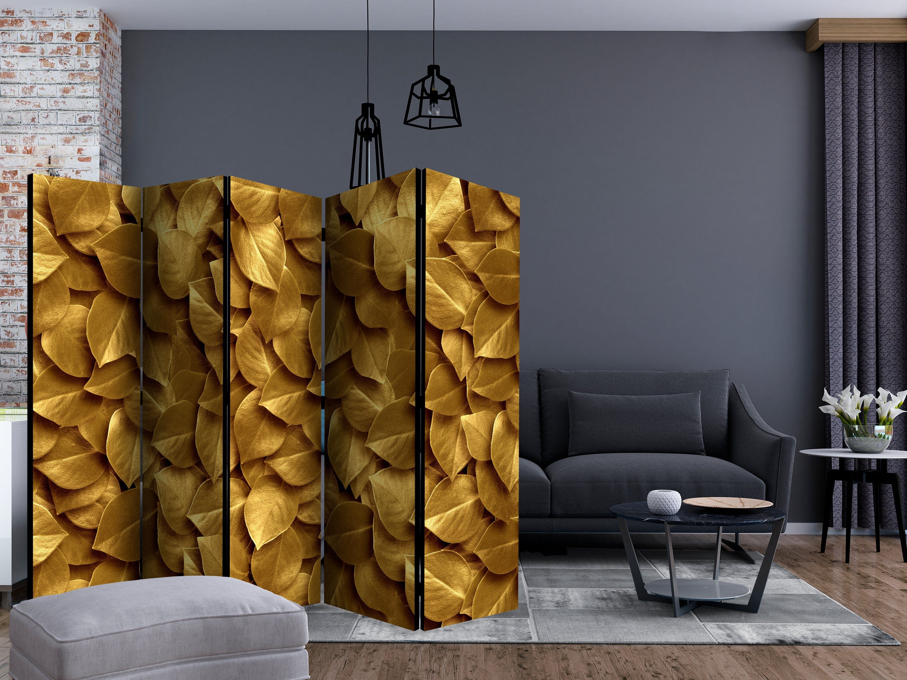 Aizslietnis 5-daļīgs - Zelta lapas (225x172cm) 225x172 cm Home Trends