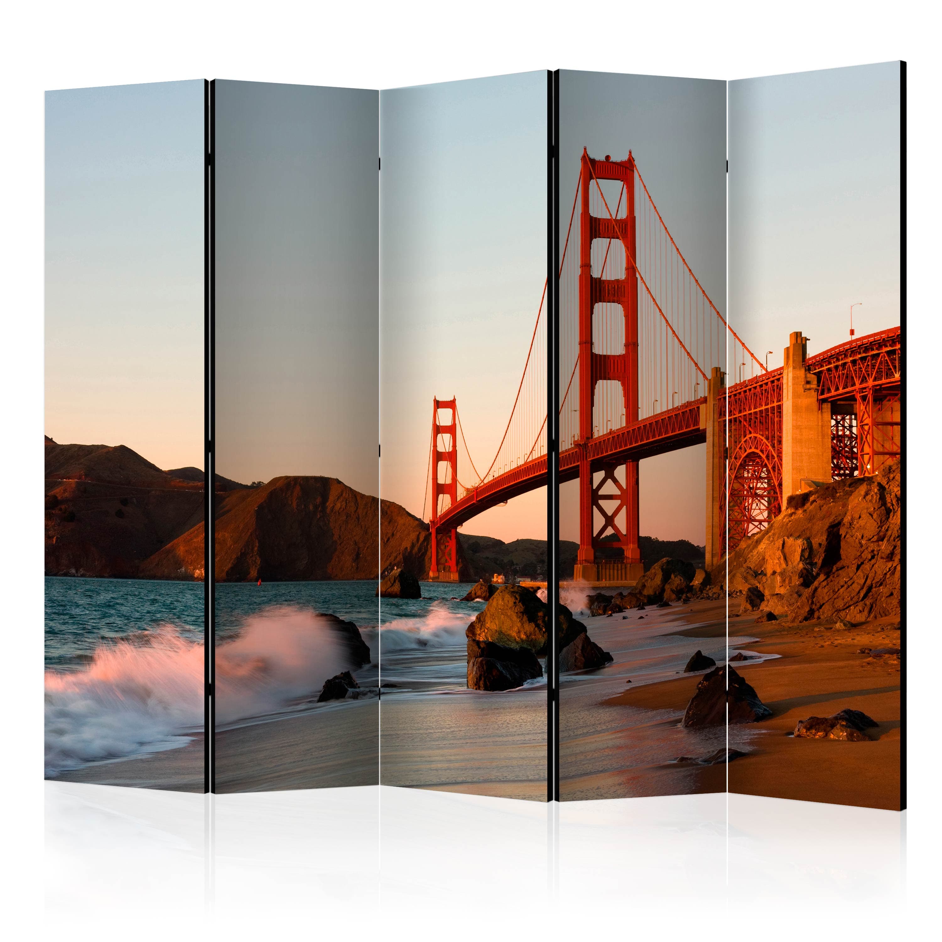 Aizslietnis 5-daļīgs - Zelta vārtu tilts - saulriets, Sanfrancisko (225x172cm) 225x172 cm Home Trends