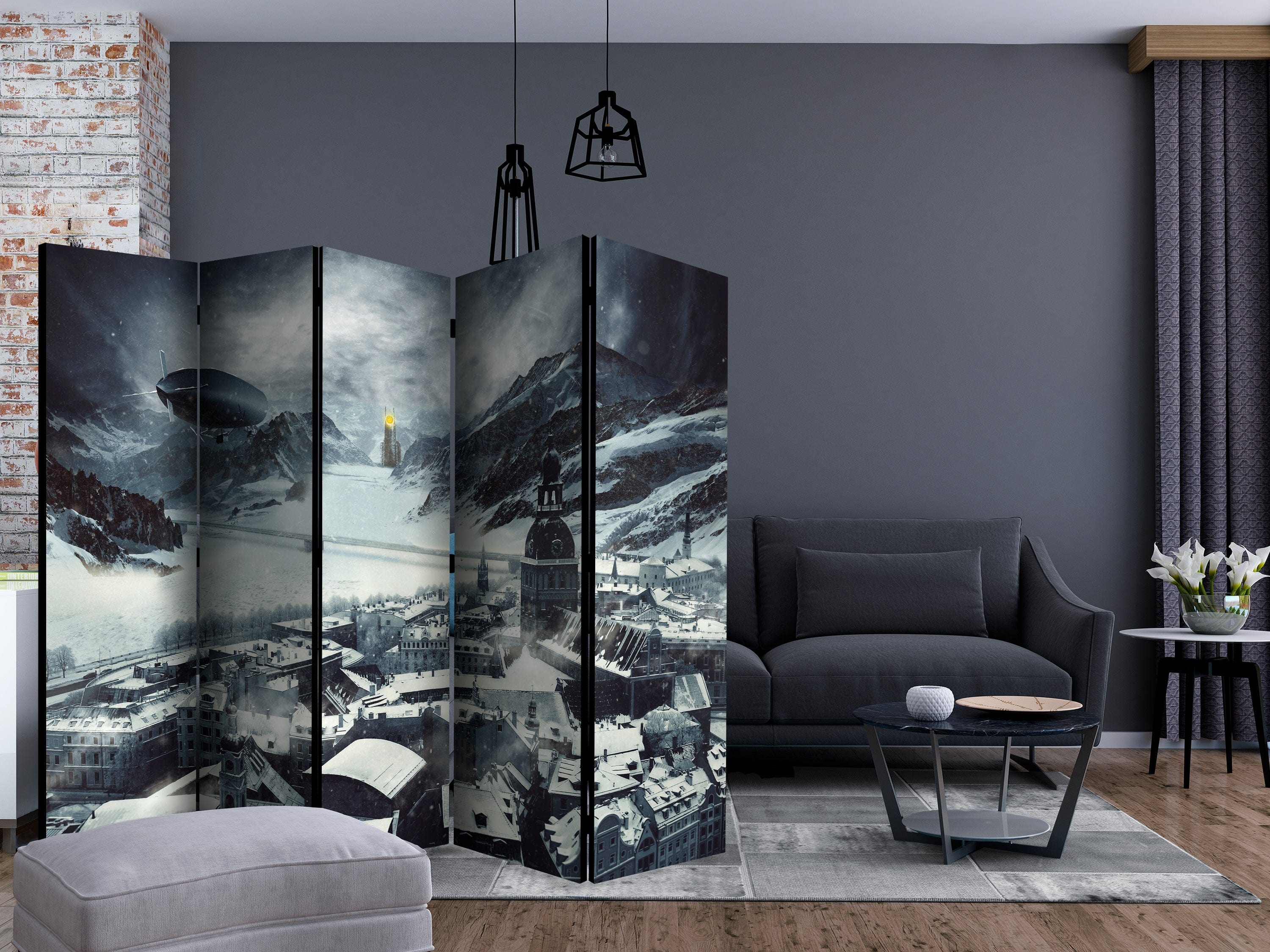 Aizslietnis 5-daļīgs - Ziema Rīgā (225x172cm) 225x172 cm Home Trends