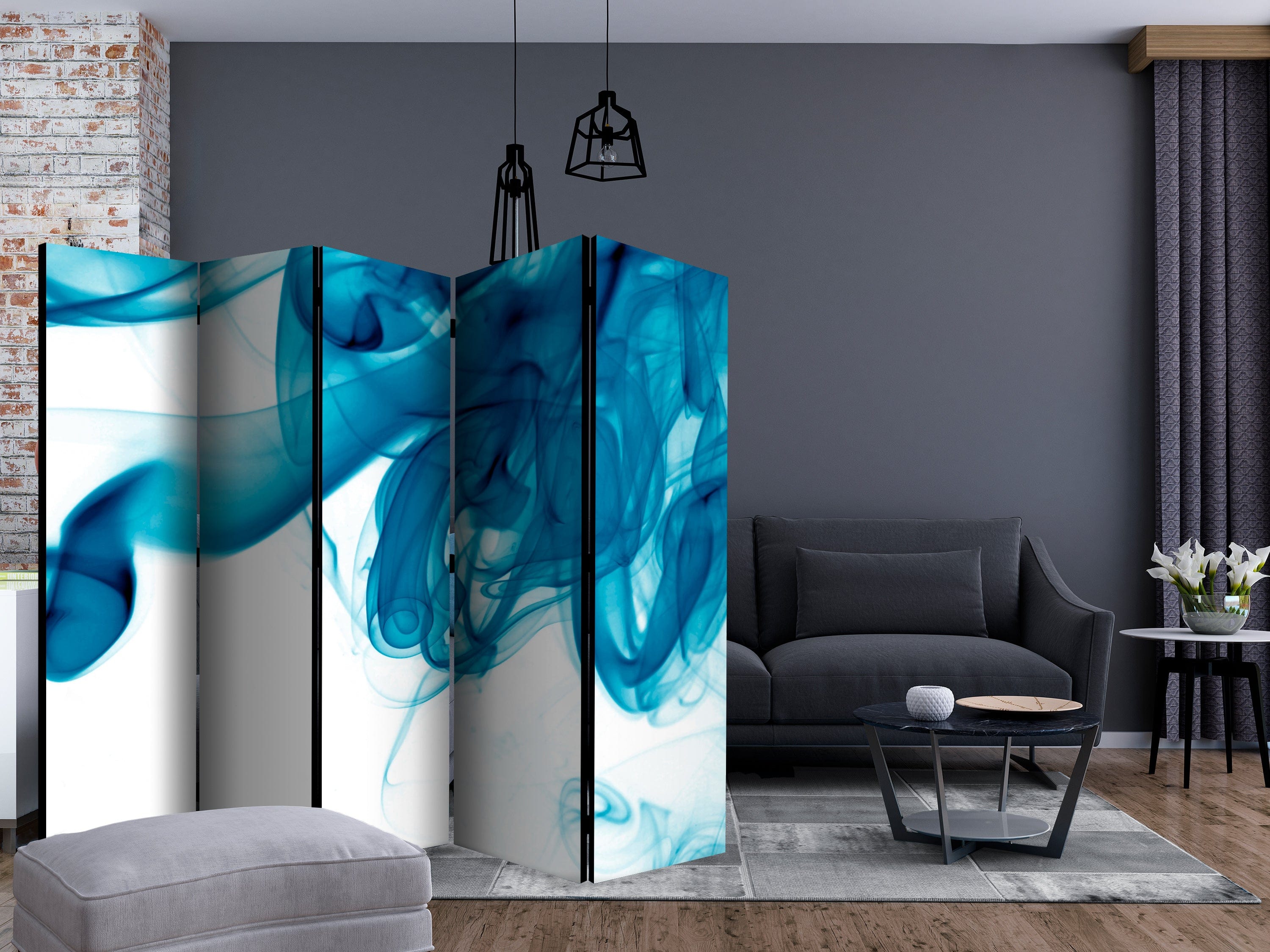 Aizslietnis 5-daļīgs - Zilie dūmi (225x172cm) 225x172 cm Home Trends