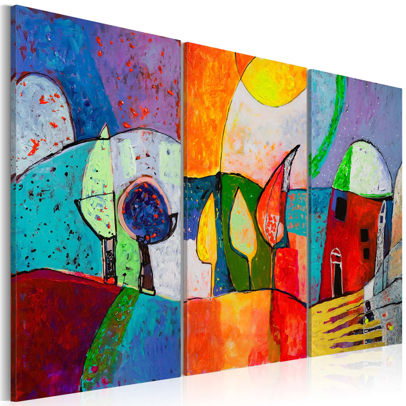 Ar rokām gleznota Kanva - Colourful landscape 120x80 Home Trends