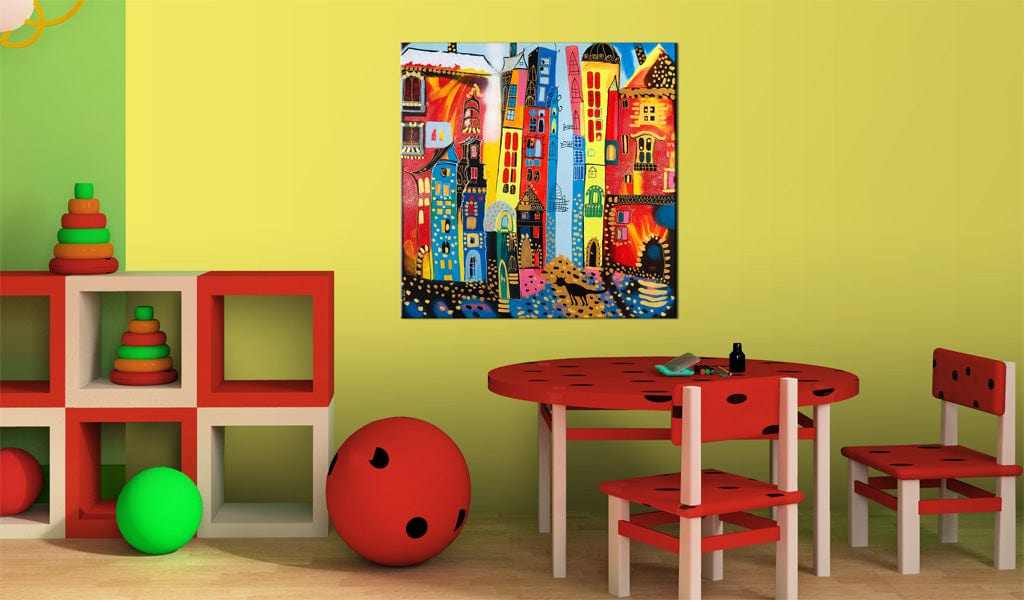 Ar rokām gleznota Kanva - Magic street 80x80 Home Trends