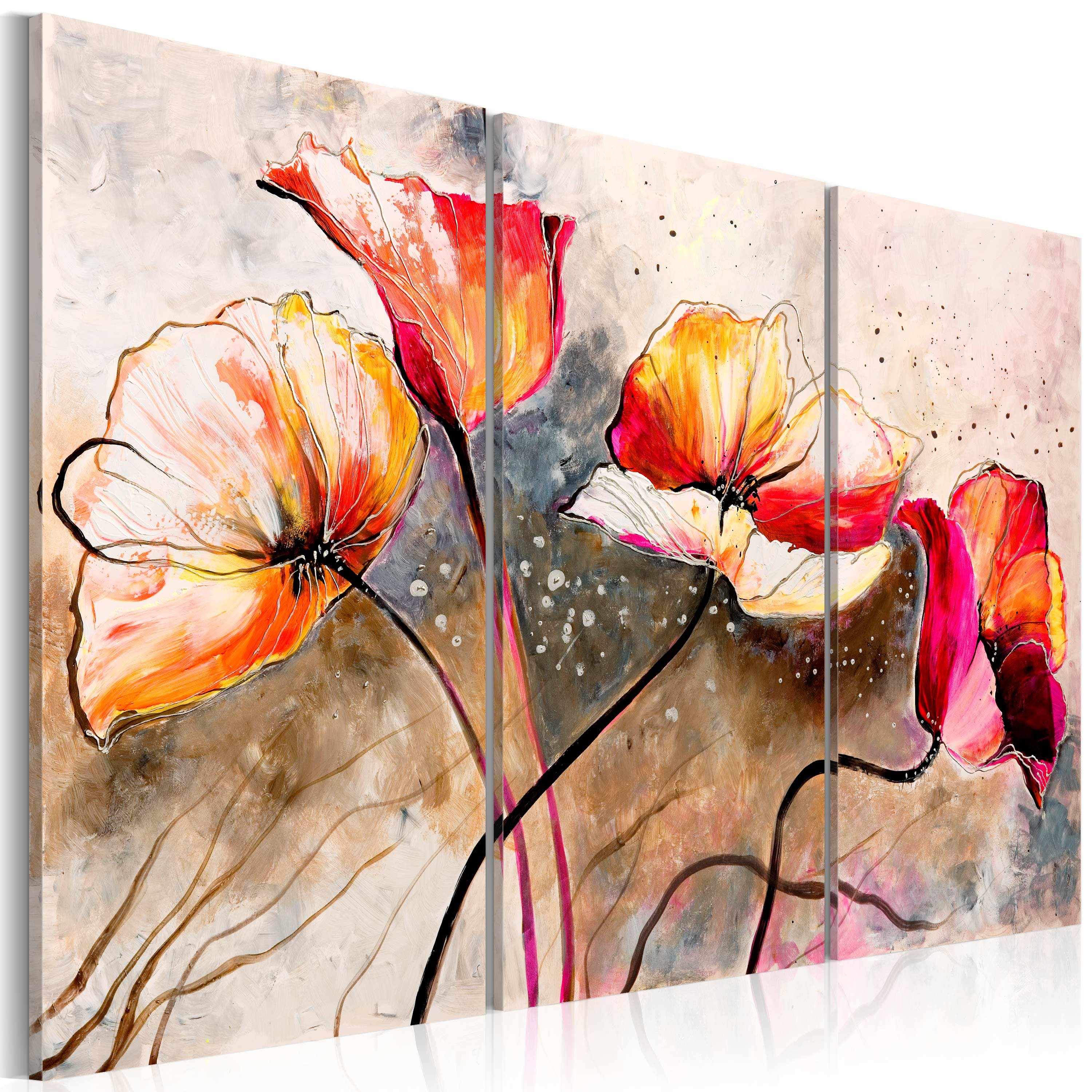 Ar rokām gleznota Kanva - Magones vējā 120x80 Home Trends