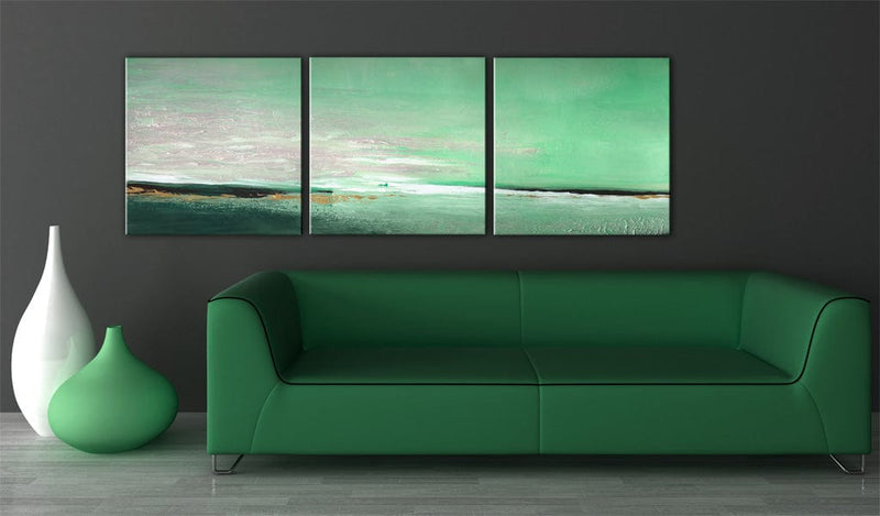 Ar rokām gleznota Kanva - Sea-green coast 150x50 Home Trends