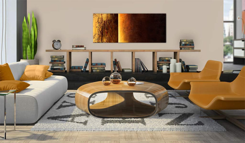 Ar rokām gleznota Kanva - Two textures 100x40 Home Trends