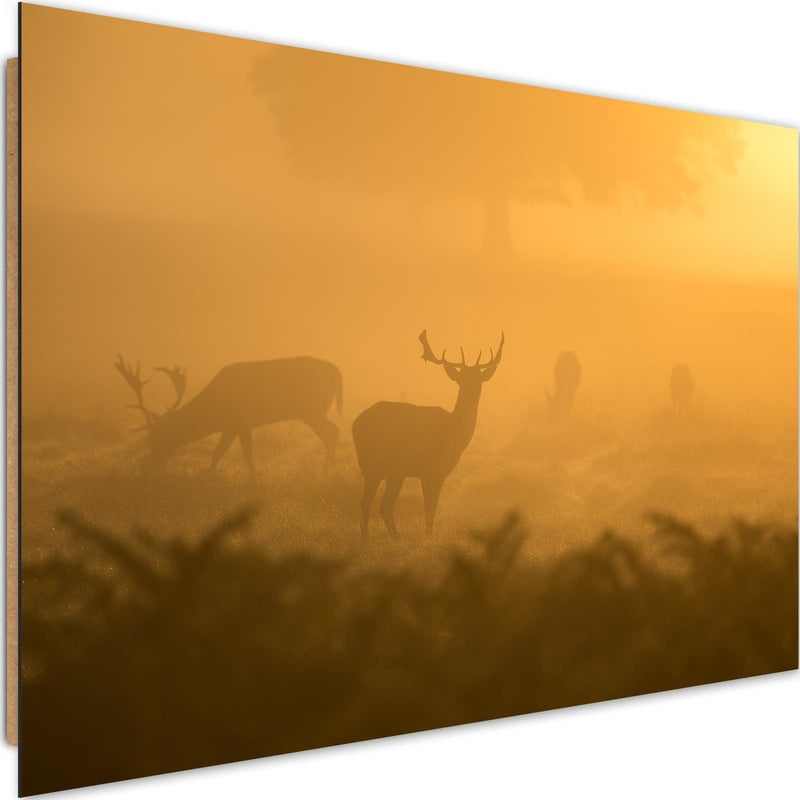 Dekoratīvais panelis - A Herd Of Deer At Dawn  Home Trends Deco