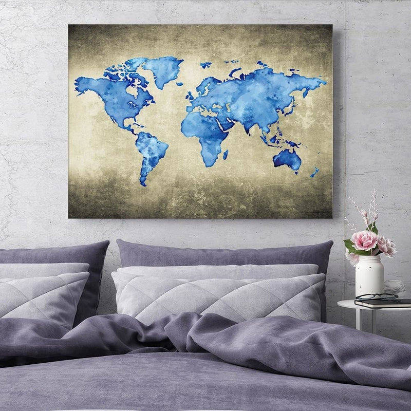 Dekoratīvais panelis - Blue Map Of The World  Home Trends Deco
