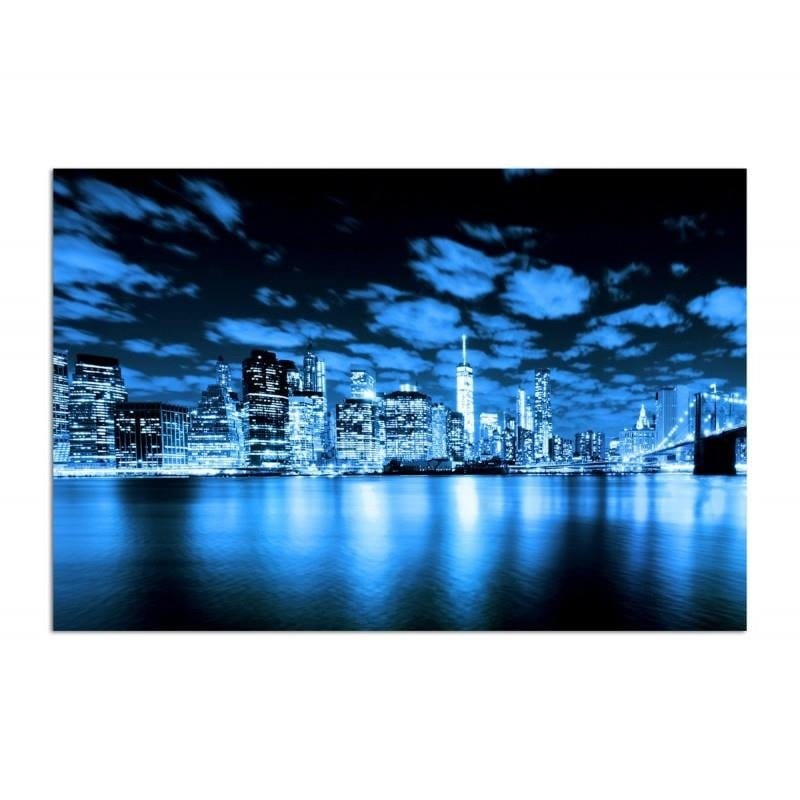 Dekoratīvais panelis - Brooklyn Bridge At Night With Blue Filter  Home Trends Deco