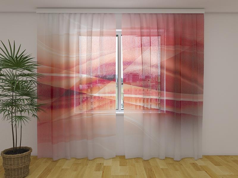 Dienas un nakts aizkari - Abstrakcijas Viļņi 180 x 140 cm (2X 90x140 cm) / Сaurspīdīgs šifons E-interjers.lv