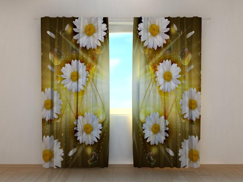 Dienas un nakts aizkari - Abstraktie kumelīšu ziedi 180 x 140 cm (2X 90x140 cm) / SCREEN E-interjers.lv