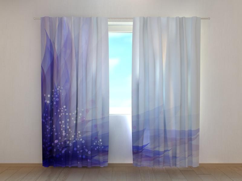 Dienas un nakts aizkari - Abstrakts zils zieds 180 x 140 cm (2X 90x140 cm) / SCREEN E-interjers.lv