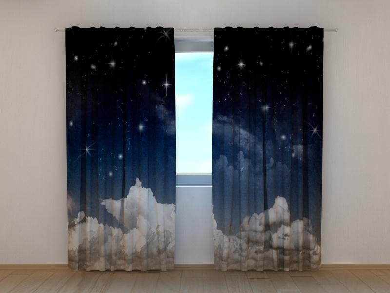 Dienas un nakts aizkari - Akvareļu fantāzijas nakts debesis 180 x 140 cm (2X 90x140 cm) / SCREEN E-interjers.lv