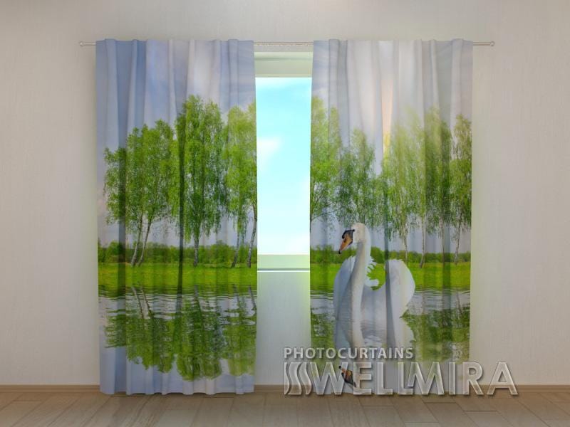 Dienas un nakts aizkari - Baltais gulbis 180 x 140 cm (2X 90x140 cm) / SCREEN E-interjers.lv