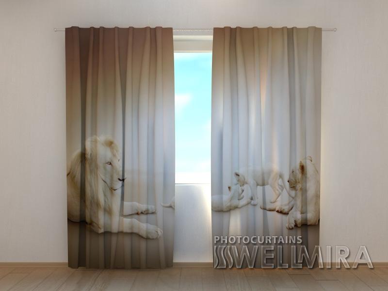 Dienas un nakts aizkari - Baltās lauvas 180 x 140 cm (2X 90x140 cm) / SCREEN E-interjers.lv