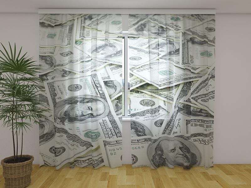 Dienas un nakts aizkari - Dolāri 180 x 140 cm (2X 90x140 cm) / Сaurspīdīgs šifons E-interjers.lv
