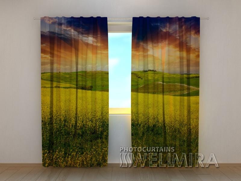 Dienas un nakts aizkari - Dzeltens lauks 180 x 140 cm (2X 90x140 cm) / SCREEN E-interjers.lv