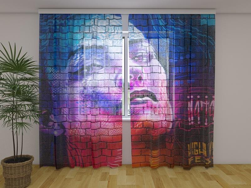 Dienas un nakts aizkari - Grafiti West Midlands, Apvienotā Karaliste 180 x 140 cm (2X 90x140 cm) / Сaurspīdīgs šifons E-interjers.lv