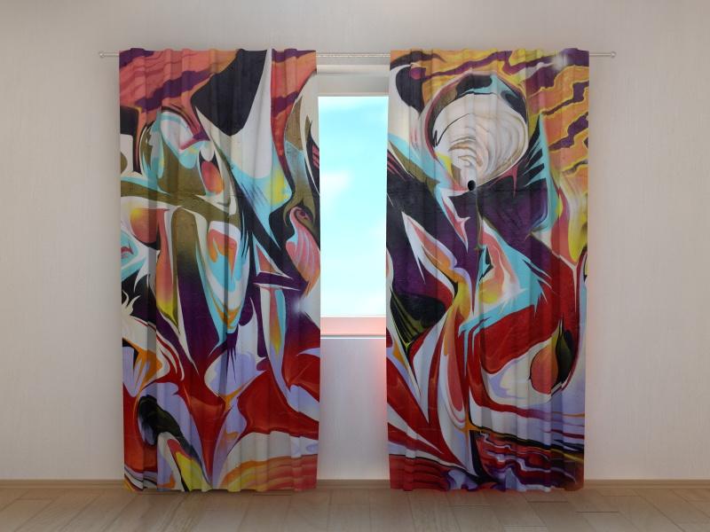 Dienas un nakts aizkari - Ielu grafiti 180 x 140 cm (2X 90x140 cm) / SCREEN E-interjers.lv