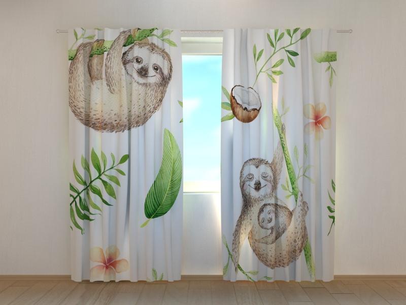 Dienas un nakts aizkari - Jaukie sliņķi 180 x 140 cm (2X 90x140 cm) / SCREEN E-interjers.lv