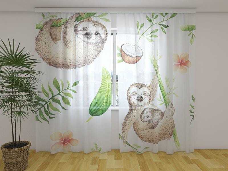 Dienas un nakts aizkari - Jaukie sliņķi 180 x 140 cm (2X 90x140 cm) / Сaurspīdīgs šifons E-interjers.lv