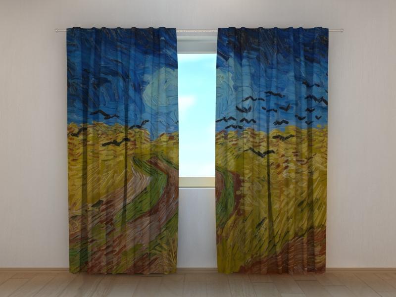 Dienas un nakts aizkari - Kviešu lauks ar vārnām - Vinsents van Gogs 180 x 140 cm (2X 90x140 cm) / SCREEN E-interjers.lv