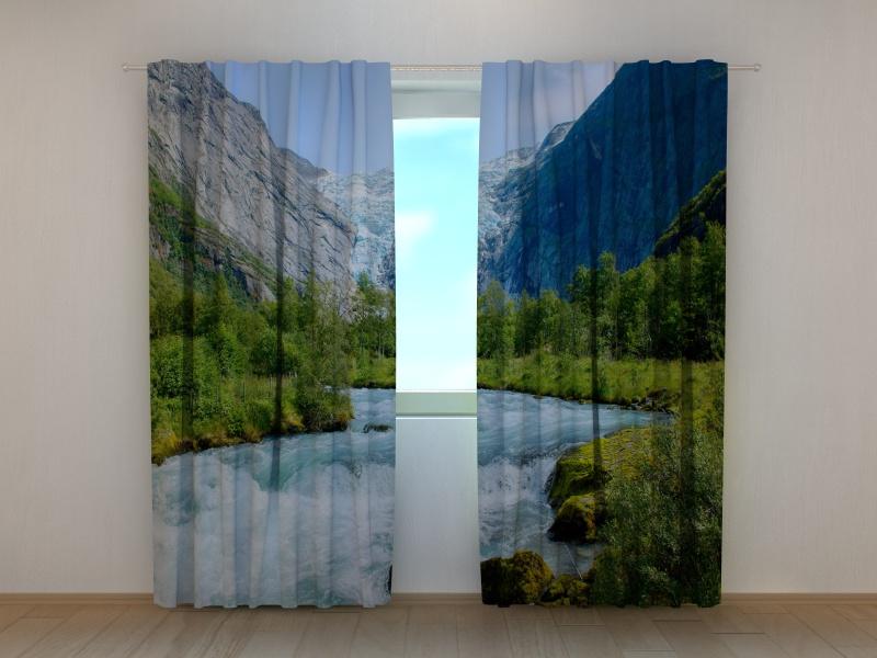 Dienas un nakts aizkari - Ledus ūdens no Norvēģijas ledāja 180 x 140 cm (2X 90x140 cm) / SCREEN E-interjers.lv