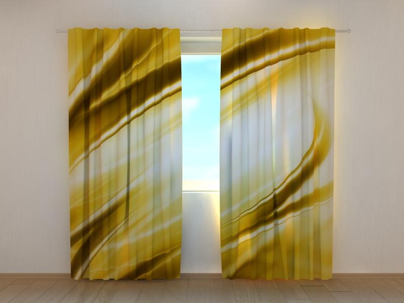 Dienas un nakts aizkari - Mūsdienīga zelta abstrakcija 180 x 140 cm (2X 90x140 cm) / SCREEN E-interjers.lv
