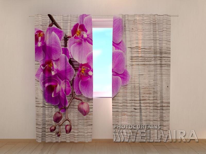 Dienas un nakts aizkari - Orhidejas un koks 2. versija 180 x 140 cm (2X 90x140 cm) / SCREEN E-interjers.lv