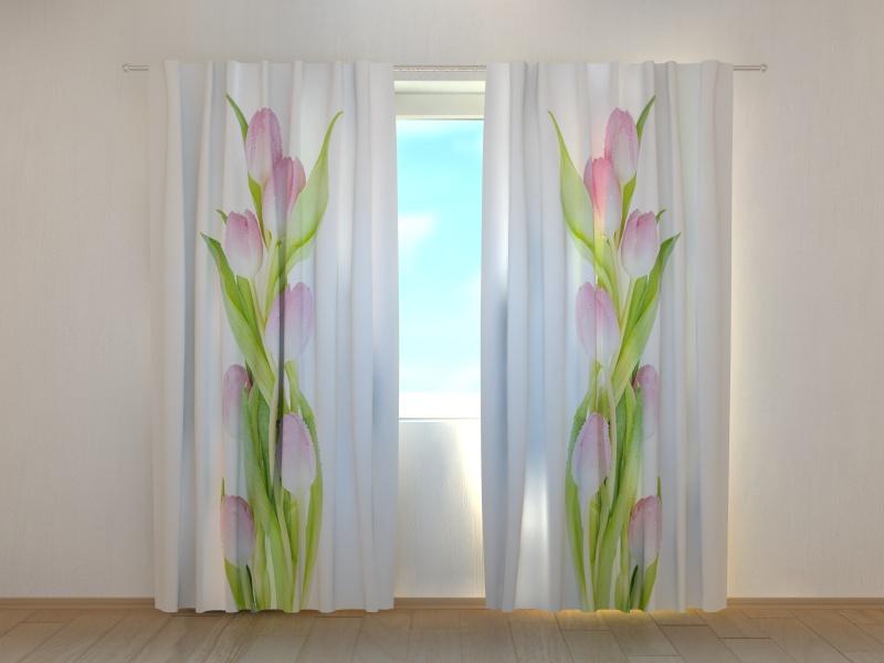 Dienas un nakts aizkari - Pārsteidzošas rozā tulpes 180 x 140 cm (2X 90x140 cm) / SCREEN E-interjers.lv