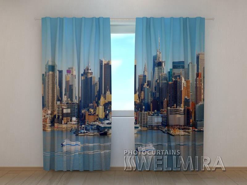 Dienas un nakts aizkari - Pilsētas piestātne 2. versija 180 x 140 cm (2X 90x140 cm) / SCREEN E-interjers.lv