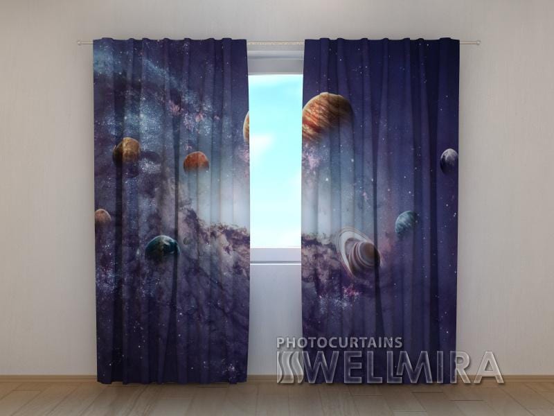 Dienas un nakts aizkari - Planētu radīšana 180 x 140 cm (2X 90x140 cm) / SCREEN E-interjers.lv