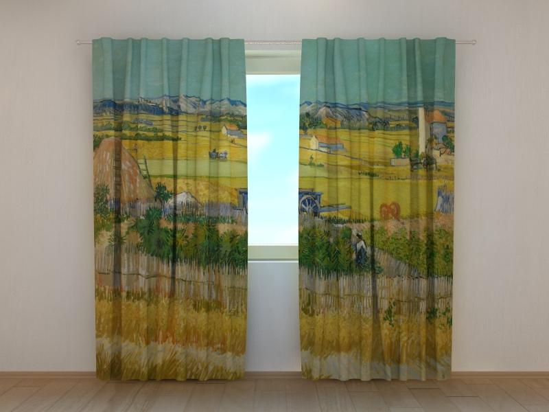 Dienas un nakts aizkari - Ražas novākšana La Krau - Vinsents van Gogs 180 x 140 cm (2X 90x140 cm) / SCREEN E-interjers.lv