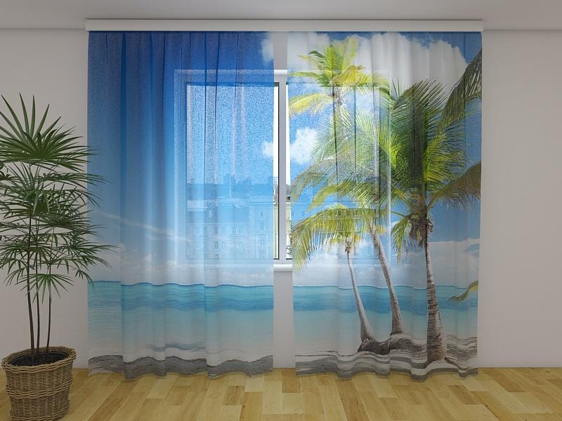Dienas un nakts aizkari - Rivjēra 2 180 x 140 cm (2X 90x140 cm) / Сaurspīdīgs šifons E-interjers.lv