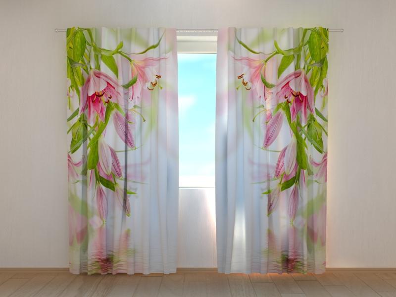 Dienas un nakts aizkari - Rozā lilijas 180 x 140 cm (2X 90x140 cm) / SCREEN E-interjers.lv
