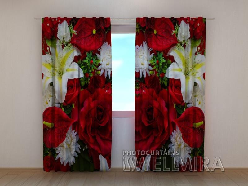 Dienas un nakts aizkari - Rozes un lilijas 180 x 140 cm (2X 90x140 cm) / SCREEN E-interjers.lv