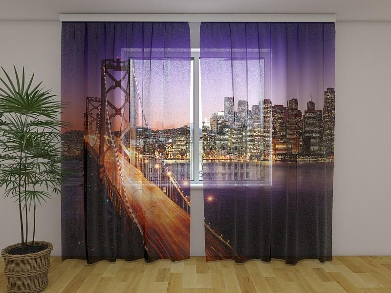 Dienas un nakts aizkari - Sanfrancisko 180 x 140 cm (2X 90x140 cm) / Сaurspīdīgs šifons E-interjers.lv