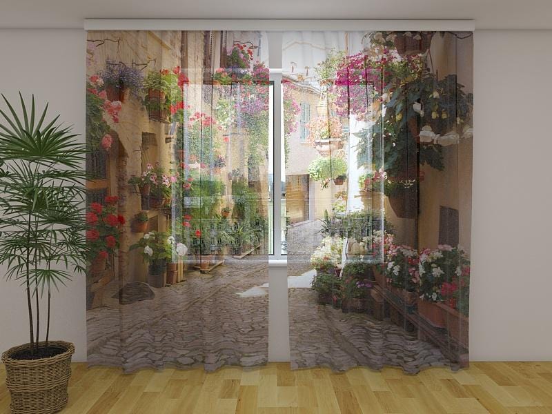 Dienas un nakts aizkari - Saulaina diena Itālijā 180 x 140 cm (2X 90x140 cm) / Сaurspīdīgs šifons E-interjers.lv