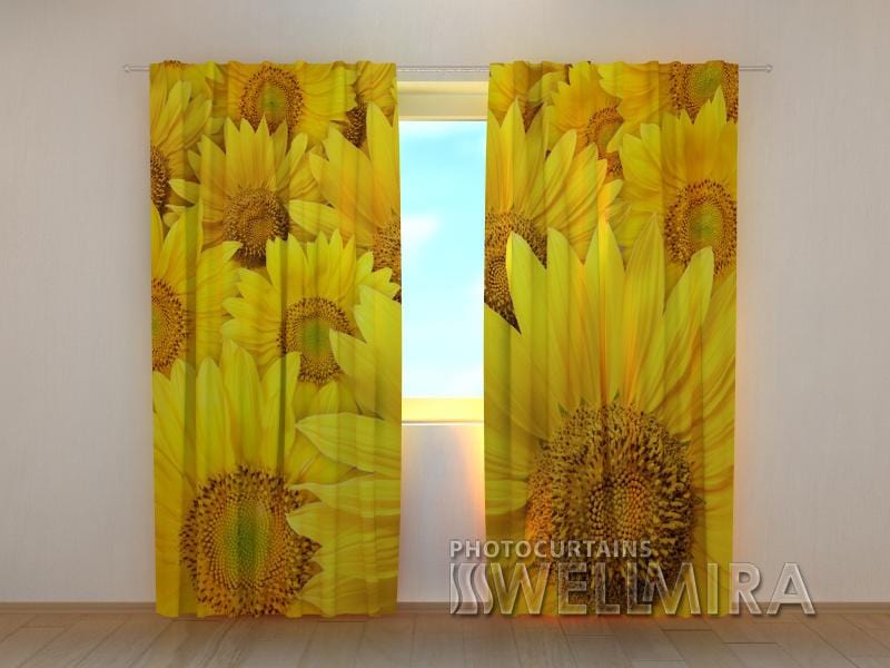 Dienas un nakts aizkari - Saulespuķes 180 x 140 cm (2X 90x140 cm) / SCREEN E-interjers.lv