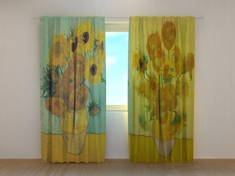 Dienas un nakts aizkari - Saulespuķes - Vinsents van Gogs 180 x 140 cm (2X 90x140 cm) / SCREEN E-interjers.lv