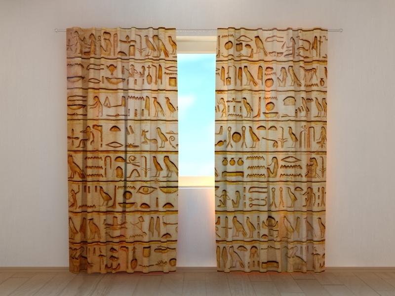Dienas un nakts aizkari - Senie ēģiptiešu zīmējumi 180 x 140 cm (2X 90x140 cm) / SCREEN E-interjers.lv