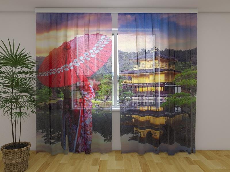 Dienas un nakts aizkari - Sieviete kimono 180 x 140 cm (2X 90x140 cm) / Сaurspīdīgs šifons E-interjers.lv