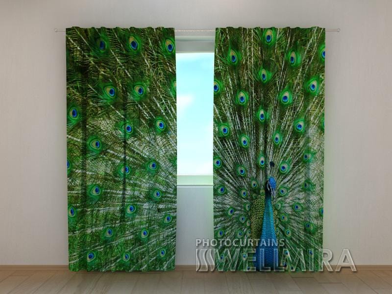 Dienas un nakts aizkari - Skaists pāvs 180 x 140 cm (2X 90x140 cm) / SCREEN E-interjers.lv
