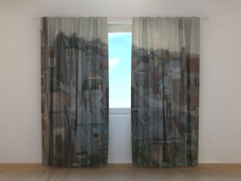 Dienas un nakts aizkari - Skats uz Parīzes jumtiem - Vinsents van Gogs 180 x 140 cm (2X 90x140 cm) / SCREEN E-interjers.lv